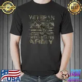 American Flag Camouflage Veteran Of The United States Army T-Shirt
