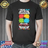 Autism Awareness Grandpa I Wear Blue For My Grandson My Fight Colors T-Shirt