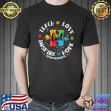 Autism Awareness Teacher Teach Hope Love Inspire T-Shirt