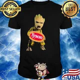 Baby Groot hug Tyson food shirt