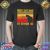 Best vegan cat dad ever black cat father's day vintage T-Shirt