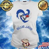 Blue Jays love heart diamond s Ladies tee