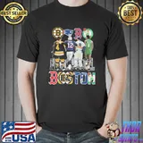 Boston Celtics Boston Bruins New England Patriots Boston Red Sox signatures shirt