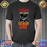 Caring for your demon cat retro T-Shirt