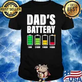 Dad Of 4 Kids Low Battery Father’s Day Colors T-Shirt