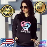 Double The Love Meme Of Twins Heart Pink And Blue Baby Shoes T-Shirt Hoodie
