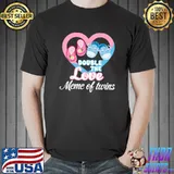 Double The Love Meme Of Twins Heart Pink And Blue Baby Shoes T-Shirt
