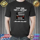 First Day Take 1 Action And We're Rolling Daycare Back To School Childcare T-Shirt