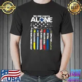 First Responders American Police Fire Ems No One Fights Alone Usa Flag T-Shirt