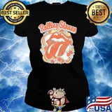 Flowers Tongue Rolling Stones s Ladies tee