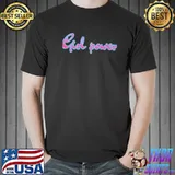 Girl Power, glowing curly text shirt