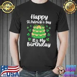 Happy St Patrick’s Day And It’s My Birthday Shamrock Irish Cake Birthday 2 T-Shirt