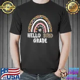 Hello 3rd Grade Leopard Rainbow Back To School Teacher T-Shirt