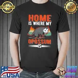 Home Is Where My Opossum Possum Vintage Sunset T-Shirt