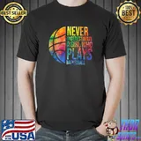 Hoops Girls Never Underestimate A Girl Who Plays Basketball Watercolor T-Shirt