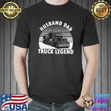 Husband Dad Truck Legend Truck Driver Trucker Dad Retro T-Shirt