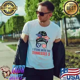 I Stand With The Tennessee-3 Messy Bun American Flag T-Shirt