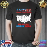 I voted Trump and will do it again 2024 America flag shirt