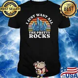 I Want All The Pretty Rocks Rock Collecting Vintage Sunset T-Shirt