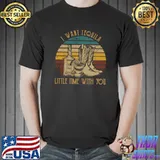 I Want Tequila Little Time With You Vintage Sunset T-Shirt