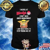 I work at wendy's I don't need anger management I just need people to stop pissing me off baby yoda shirt