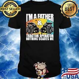 I'm A Father N Tractor Driver Dad Farming Bulldozer Operator Retro T-Shirt