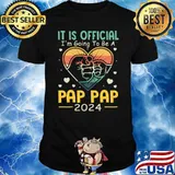 It Is Official I'm Going To Be A Pap Pap 2024 Vintage Sunset T-Shirt