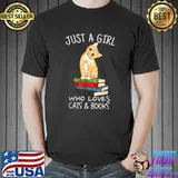 Just A Girl Who Loves Books And Cats Reading T-Shirt
