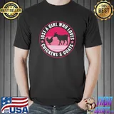 Just A Girl Who Loves Chickens And Goats Farmer Stars Vintage T-Shirt