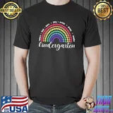 Kindergarten heart rainbow explore think learn play create dream T-Shirt