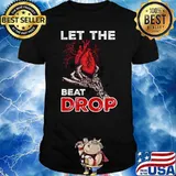 Let the beat drop heart skeleton hand halloween T-Shirt