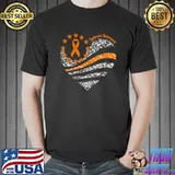 Leukemia Awareness Heart Star Orange American Flag T-Shirt