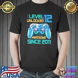 Level 12 Unlocked 12th Birthday 12 Year Old Video Game T-Shirt