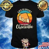 Life is short eat some cheescake vintage sunset T-Shirt