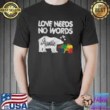 Love Needs No Words Autism Awareness Auntie Bear Family T-Shirt