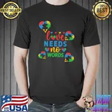 Love Needs No Words Hearts Autism Awareness T-Shirt
