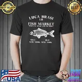 Luca Brasi Fish Market Worn Lts Since 1945 Where He Sleeps With The Fishes T-Shirt