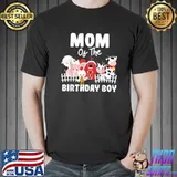 Mom Of The Birthday Boy Cow Pig Farm Animals Birthday Party T-Shirt