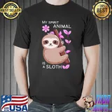 My Spirit Animal Is A Sloth Flowers Sloth Lover T-Shirt