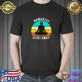 Namastay 6 Feet Away Yoga Vintage Sunset T-Shirt