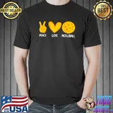 Peace Loe Pickleball High Hand Heart Ball Pickleball Player T-Shirt