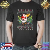 Pelican Lover Ugly Santa Riding Pelican Christmas T-Shirt