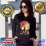 Promoted To Papa Est 2023 Baby Reveal New Dad Fathers Day Retro Sunset T-Shirt Hoodie