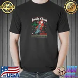Santa Claus Is Coming To Chicago Santa Motorcycle Christmas T-Shirt