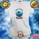School Is Important But Skiing Is Importanter Retro T-Shirt Ladies tee