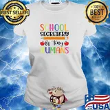 School Secretary Of Tiny Humans Pencil Apples T-Shirt Ladies tee