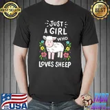 Sheep Just A Girl Who Loves Sheep Flowers T-Shirt