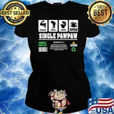 Single Pawpaw Contents Strong Tired Proud Caffeine T-Shirt Ladies tee