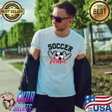 Soccer Mom Soccer Mama Mother's Day Soccer Heart Leopard T-Shirt