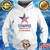 Strapped proud supporter of the second amendment star us flag T-Shirt